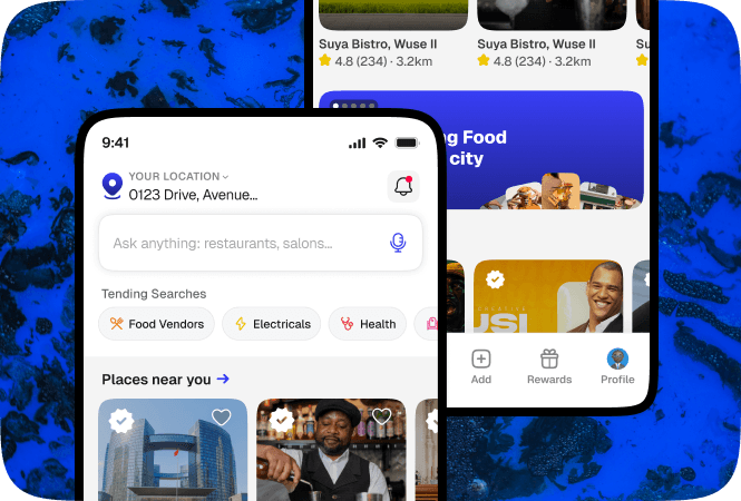 SabiFind local discovery phone mockup